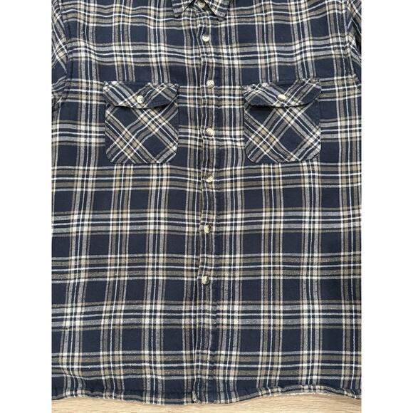 David Taylor Sherpa Lined Shacket Mens XL Tall Black Plaid Flannel Shirt Jacket - Picture 2 of 7